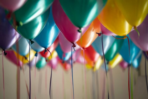 Balloons at a birthday party